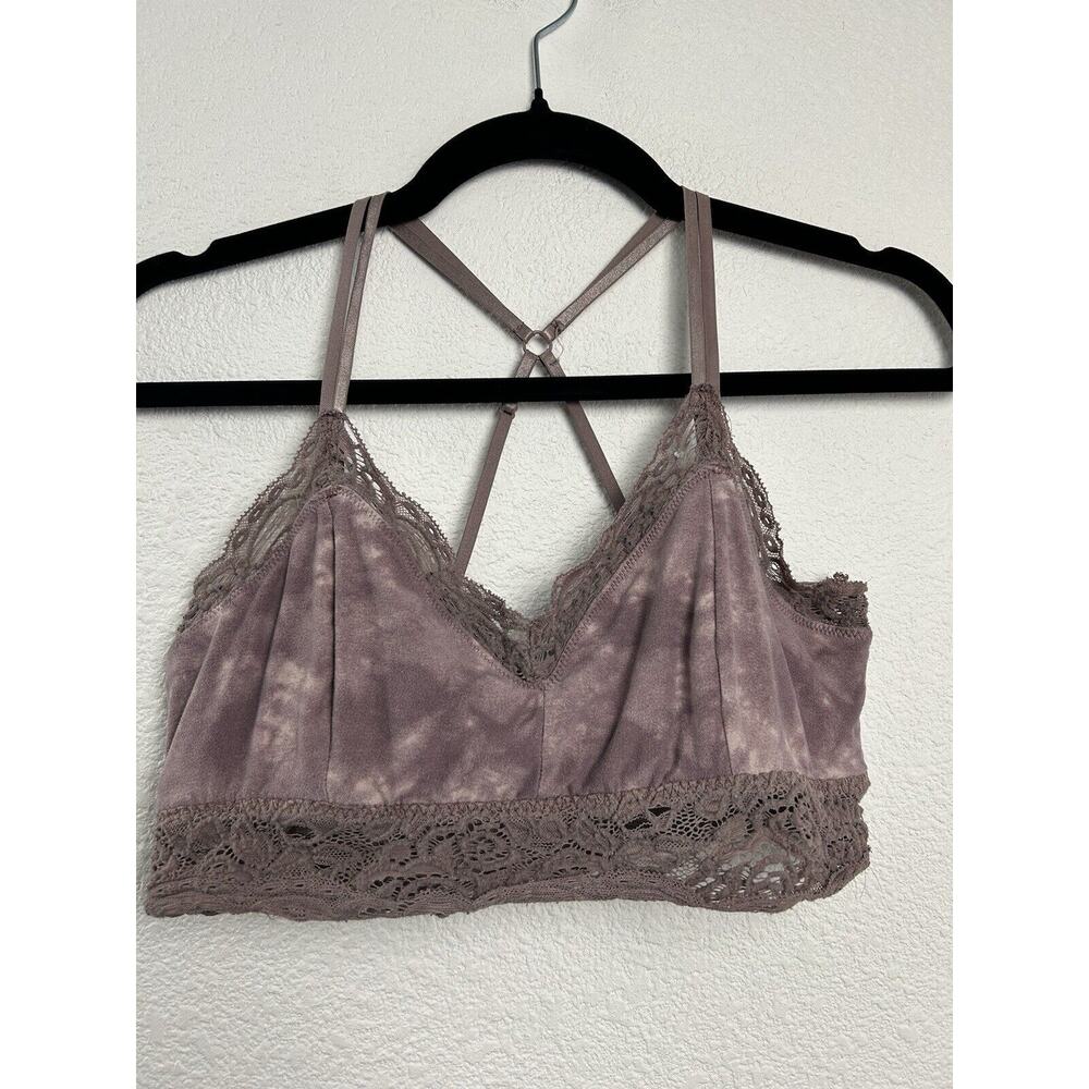 Mudd Women's Purple Velvet Lace Bralette Size L‎ Racerback